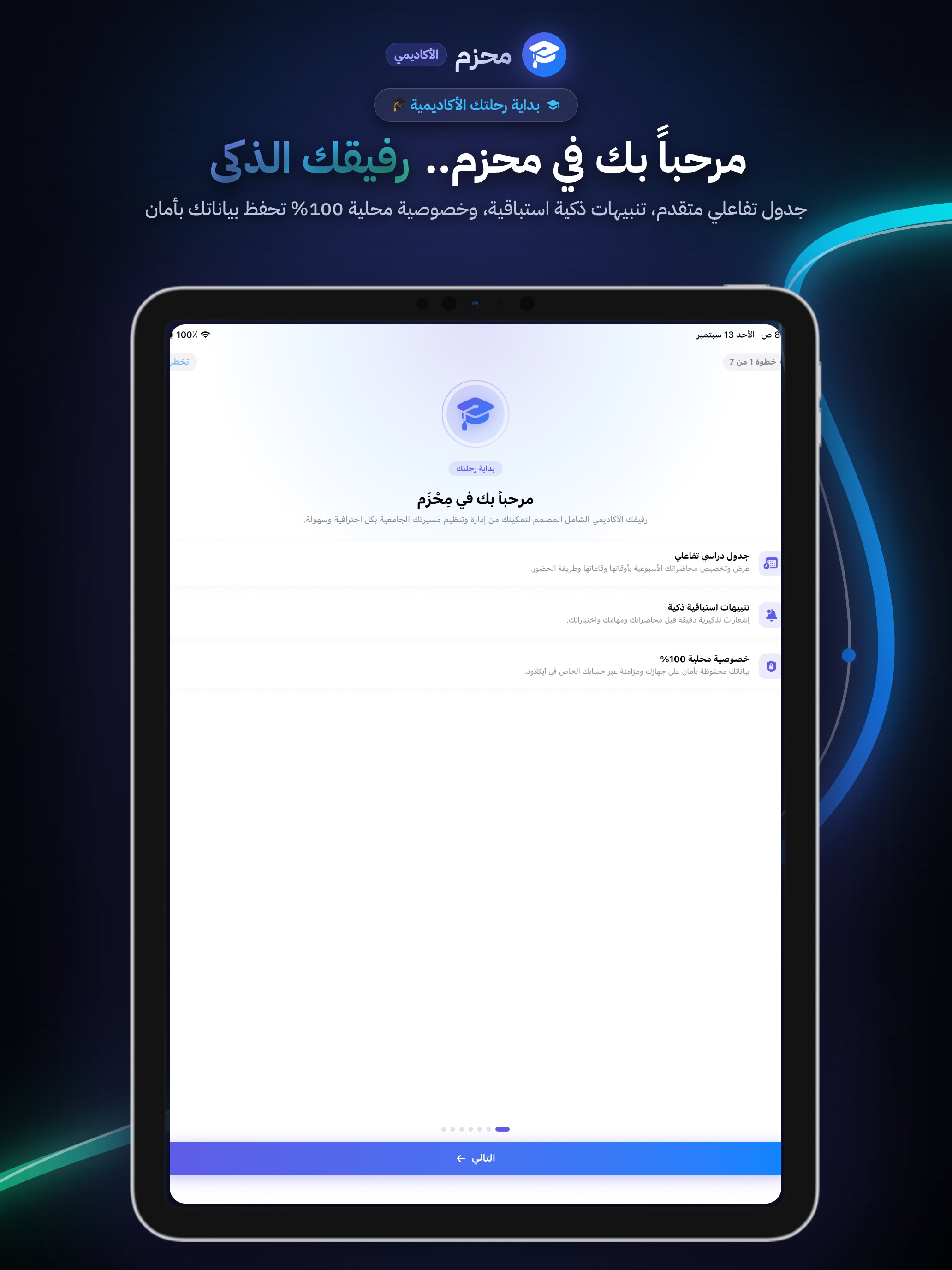 Welcome & Exam Setup on iPad